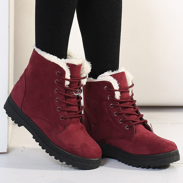 Women Boots Warm Snow Boots 2019 Heels Winter Boots
